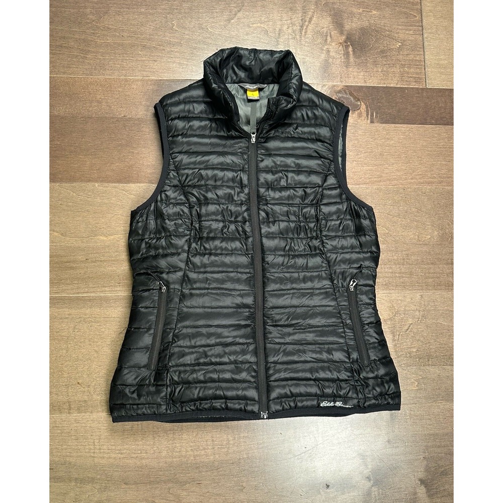 Eddie Bauer Vest Womens XS Black Travex EB700 Down Fill Quilted‎ Puffer Hiking